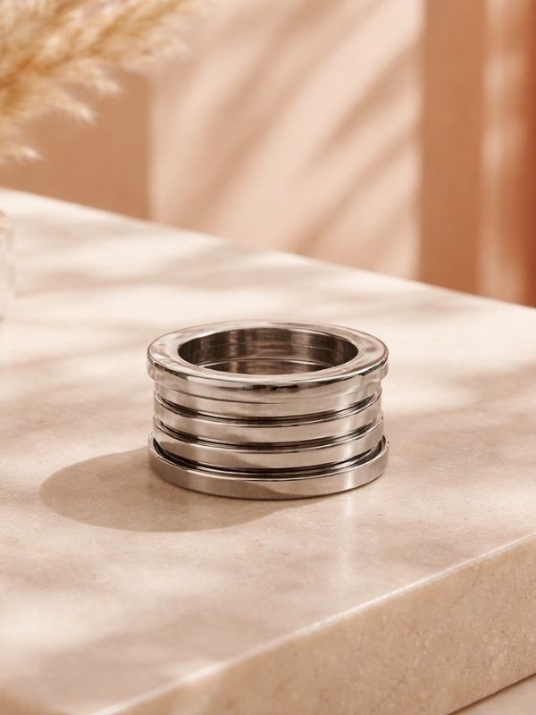 Anillo Unisex Acero 316L Tres Bandas Creativo 1 Anillo Unisex Acero 316L Tres Bandas Creativo
